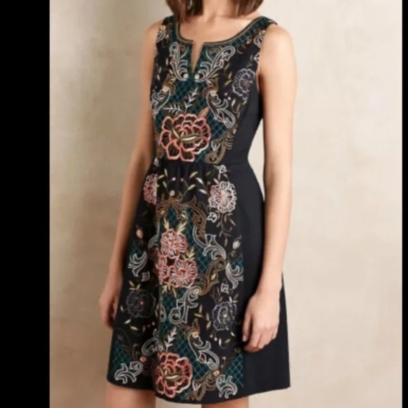Anthropologie x Moulinette Soeurs Embroidered Dress Size 4 - Picture 2 of 8